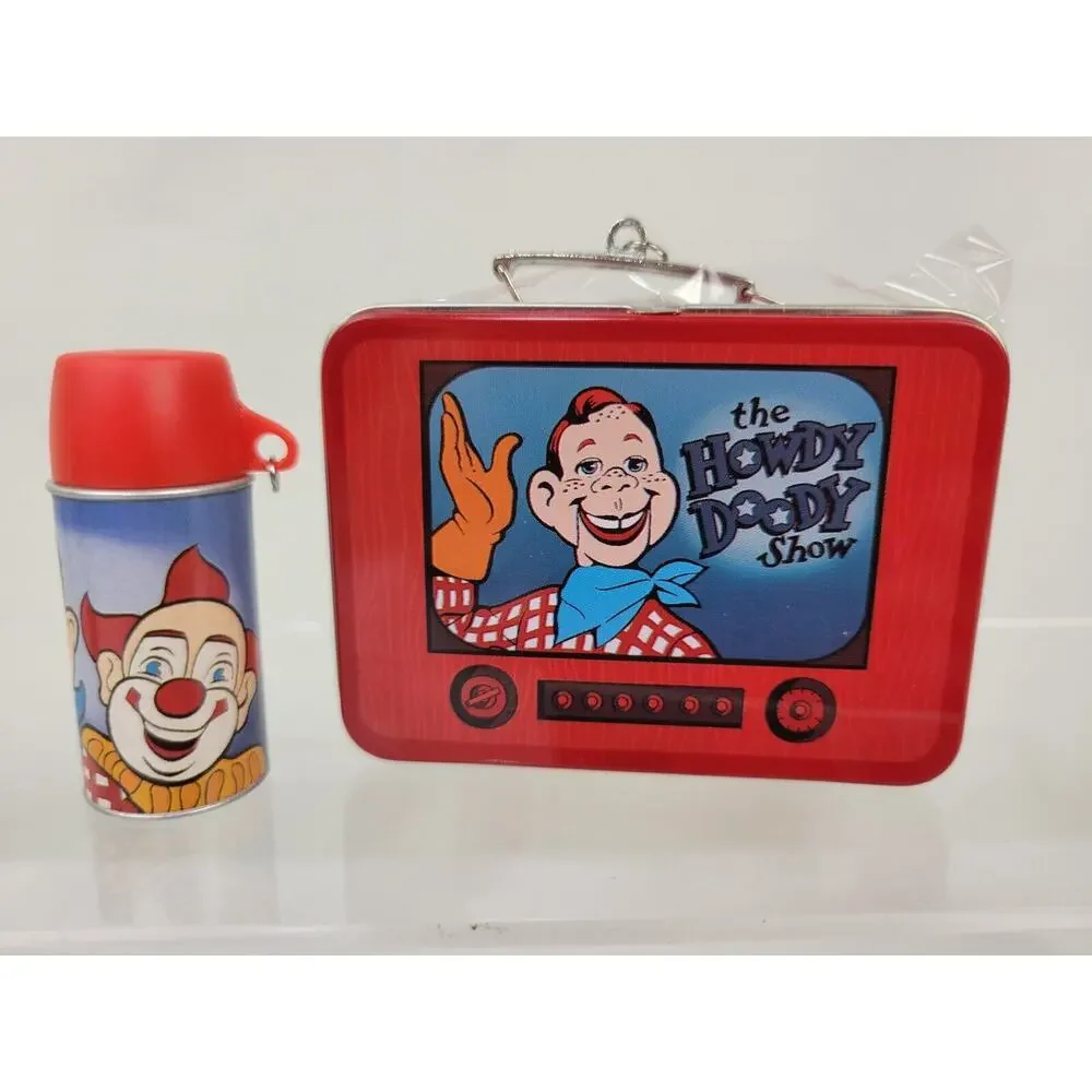 2pc Christmas Ornament Howdy Doody Lunch Box Lunchbox Hallmark Keepsake 1999 NIB